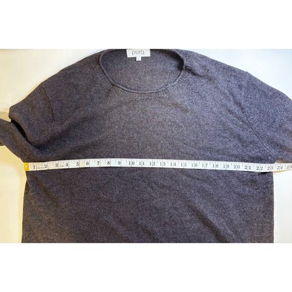 Pura Cashmere Women's XL Gray Cashmere Blend Knit Pullover Sweater Luxe Soft - Picture 4 of 9